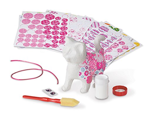 Loisir créatif chaton papier mâché sans colle avec autocollants