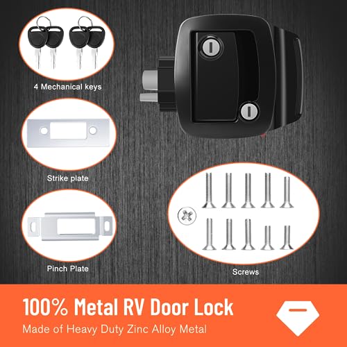 Image of Door Alarm Pad Lock for Home Safety, Bike, Bicycle | Waterproof Anti Theft Motion Sensor Siren 110DBA Security Lock for Universal Use | Thickened Shackle Lock, Black, 4 Keys