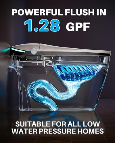 Winzo Smart Toilet con Bidé Integrado, Asiento Calefactable, Inodoro Inteligente sin Tanque con Rociador de Agua Caliente y Secador, Cierre Suave Automático, con Sensor de Pie, Pantalla LED, Gris miniatura 7
