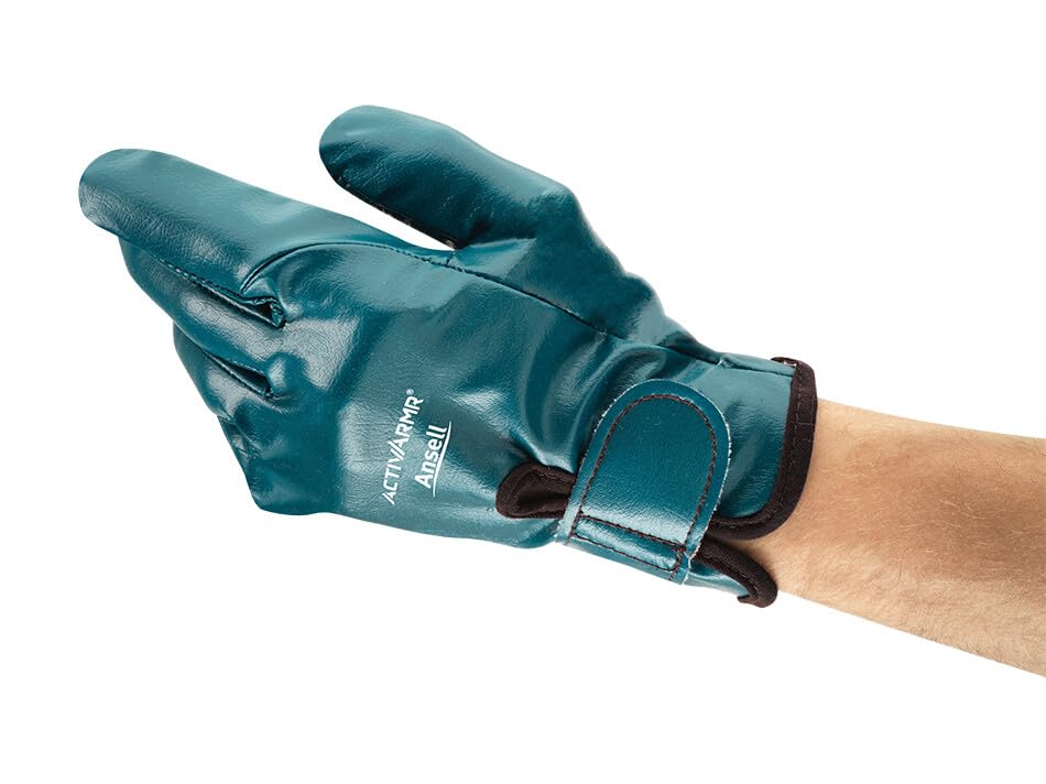 Ansell ActivArmr 07-112 Anti-Vibrations-Arbeitshandschuhe, hoher Schutz gegen mechanische Risiken, industrielle PSA, Arbeitskleidung, Herren Damen, Blau, Größe L (1 Paar)