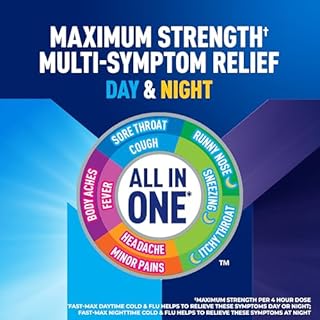 Mucinex Fast-Max Maximum Strength Day & Night Cold and Flu Medicine for Adults, Powerful Over-The-Counter Medication for Cold & Flu Symptoms, Fast Dissolving Liquid Gels, 24 Count