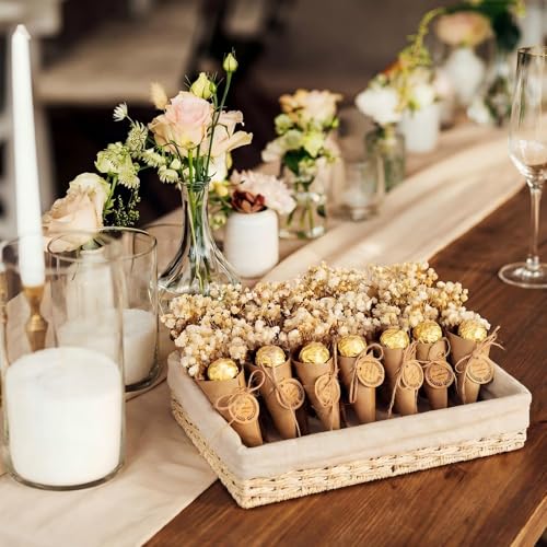 Mini ramillete de flores secas en conos de papel kraft 24 piezas miniatura 4