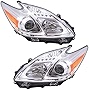 Brock Aftermarket Replacement Driver Left Passenger Right Halogen Combination Headlight Assembly Set Compatible With 2012-2015 Toyota Prius