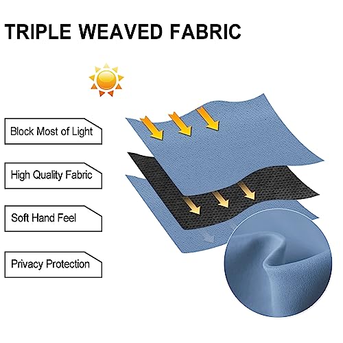 Image of DWCN Blackout Curtains for Bedroom Living Room 52 x 54 Inch Long Dusty Blue