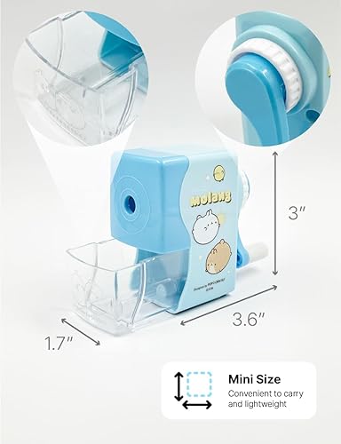 Miniatura 2 de MOLANG - Sacapuntas de bonito diseño  sacapuntas manual para oficina suministros para estudiantes regalo para niños azul