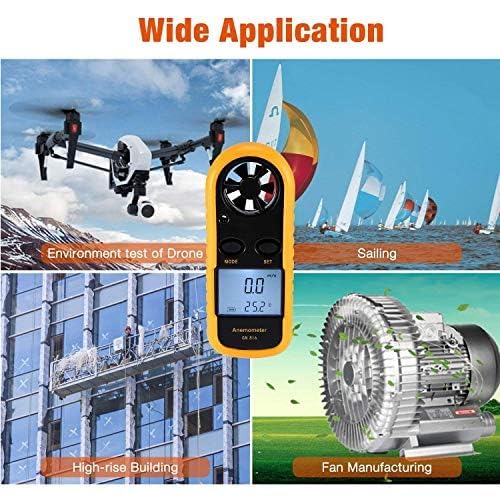 Generic Anemometer Handheld, Lightweight air Velocity Measurement Thermometer, Digital LCD Backlight Anemometer, Suitable for Weather, Windsurfing, Kite, Sailing, Surfing, Fishing