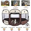 Dog-Playpen-Portable-Foldable-Pet-Playpen-with-Water-Resistant-Upgrade-Puppy-Playpen-with-Removable-Sunshade-and-Bottom-Fixing-Use-for-DogCatRabbit-IndoorOutdoor Upgrade Puppy Playpen with Removable Sunshade