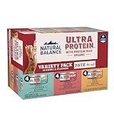 Natural Balance Ultra Protein Wet Cat Food Pate with Protein-Rich Organs for Cats, Variety Pack Recipes, Pate Cat Food with High Protein - 2.8oz. Case of 12