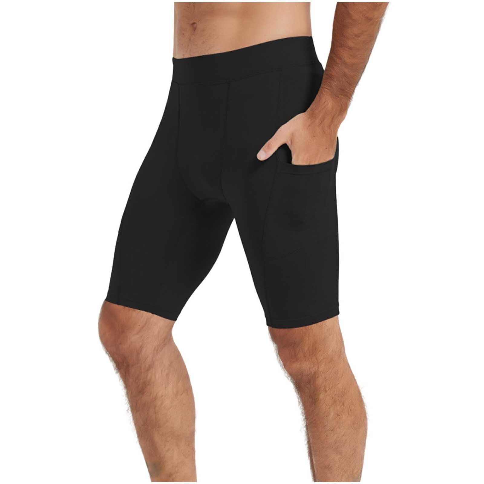 Casual Sports Shorts with Pockets for Men Elastic Waist Quick-Dry Breathable Running Short Training Yoga Shorts