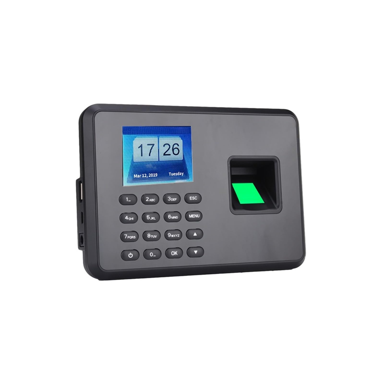 CVFRDD Intelligent Biometric Fingerprint Password Attendance Machine Employee Checking-in Recorder 2.4" LCD Screen Attendance Machine