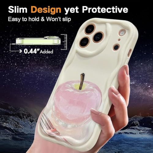 Image of VONZEE Cute Pink Transparent Back Cover for iPhone 17 Pro Max| Clear Shockproof TPU Protective Case | Slim Anti-Yellowing Crystal Clear Phone Cover for Girls and Women