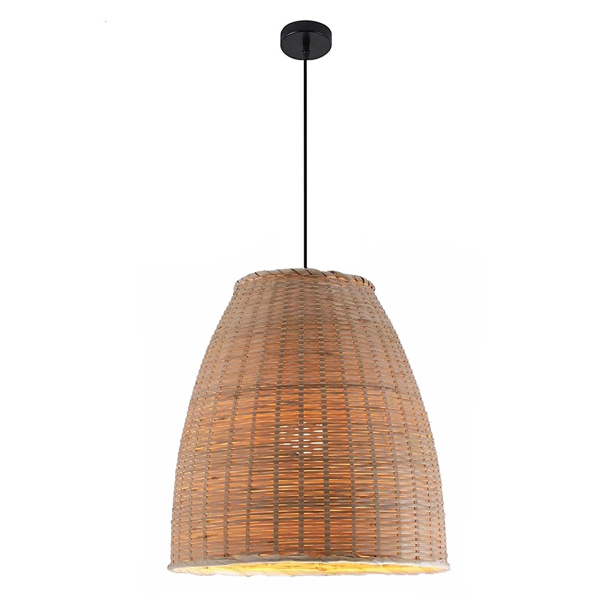 SHUANGZ Rustic Farmhouse Chandeliers Rattan Cage 19.7" Weave Basket Shade for Kitchen Island Coastal Ceiling Hanging Lamp Large Rustic Wicker Fixtures for Kitchen Island Dining Living Room Porch
