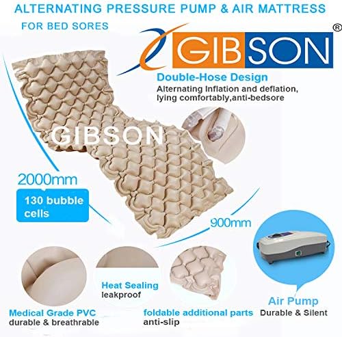 Dr CareMeds Gibson Alternating Pressure Pump and Air Mattress (Brown/Blue)