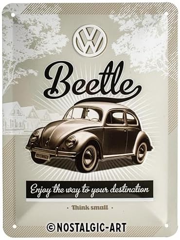 Nostalgic-Art 26129 Volkswagen-VW Retro Beetle, 15 x 20 cm Tin Sign, Colourful