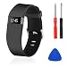 Wizvv Compatible Bands Replacement for Fitbit Charge HR,Charge HR 1, with Metal Buckle Fitness Wristband Strap Women Men Large Small (Black,Large)
