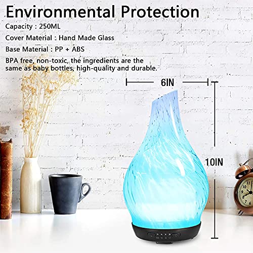 Zeerk Essential Oil Diffuser Glass,250Ml Ultrasonic Vase Cover Aromatherapy Diffuser Quiet Cool Mist Humidifier For Home Office #TOP3