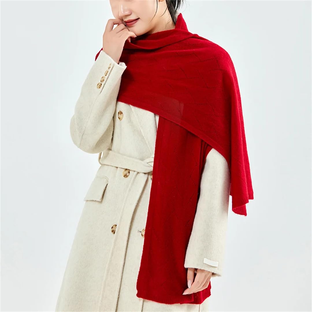 Lana Lavorato A Maglia Lungo Shalw Per Le Donne Inverno Morbido Caldo Cashmere Pashmina Bandana Sciarpe Avvolge Solido Hijab