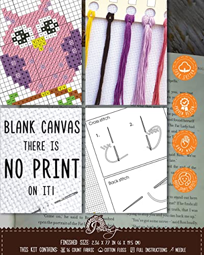 Povitrulya Counted Cross Stitch Kit - Diy Kits For Adults Or Kids - Funny Embroidery Bookmark - Easy To Use - Craft Collection - Owls #TOP2