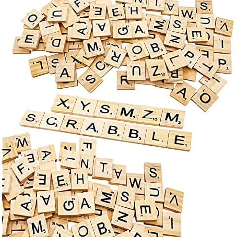XYSMZM 400 Pcs Scrabble Letters, Wood Scrabble Tiles for Crafts Cover