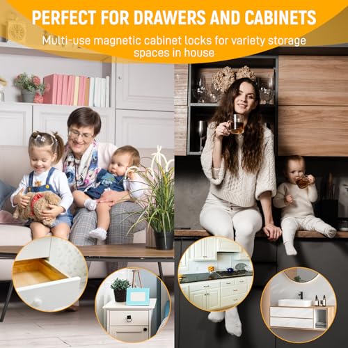 Axfvd CABINET LOCKS BABY PROOFING Cabinet Locks Children Proofing - Magnetic Baby Proof Cabinet Drawers Locks thumb #4