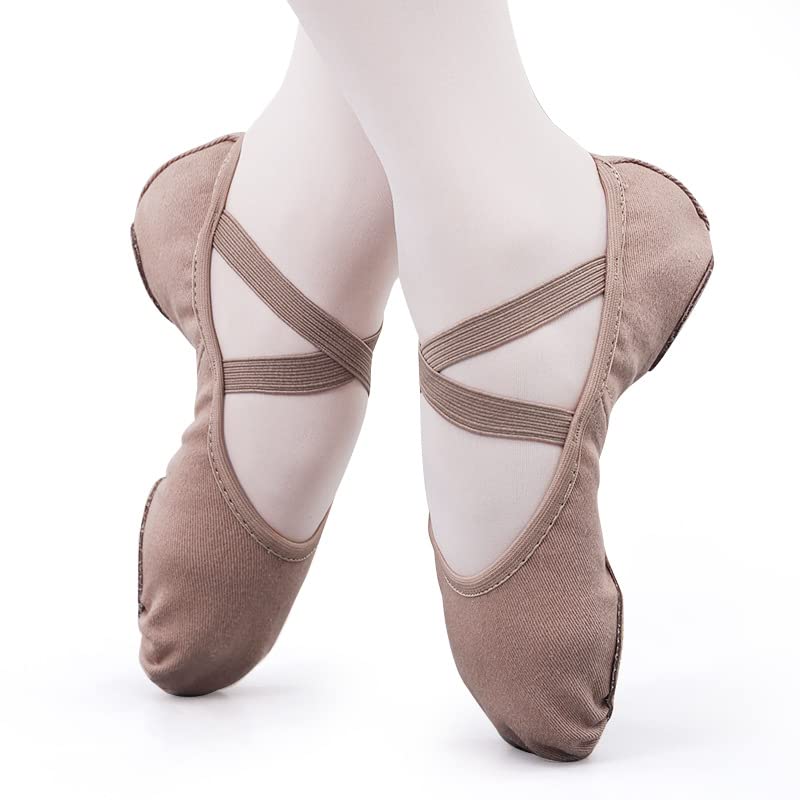 Tanzschuhe, Ballettschuhe Elastische Stoff Latin Tanztraining Erwachsene Frauen Mädchen Wildleder Schuhe Weiche Sohle Ballett Kinder Tanzschuhe Tanzen Hausschuhe für Mädchen Kleinkind Frauen.