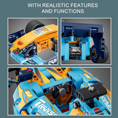Image of Chocozone Pull Back Race Car Model Building Set, Formula One Speed Champion Car Building Block Toys for 10+ Years Old Boys Girls & Adult - 635PCS