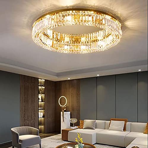 Lustre en cristal compact pour plafonds bas de chambre