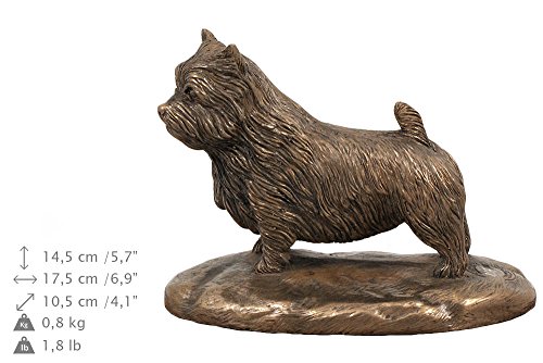 Urne pour les cendres de chien et statue commémorative Norwich Terrier