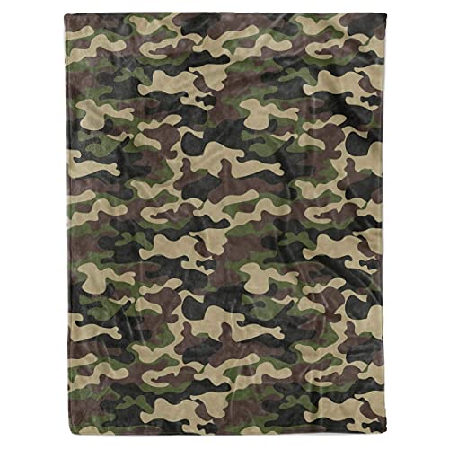 Vth Global Green Military Camouflage Camo Pattern Birthday Christmas Fleece Sherpa Blanket Bed Throw Tapestry Wall Hanging (Green Military Camo, Fleece - 50X60) #TOP11