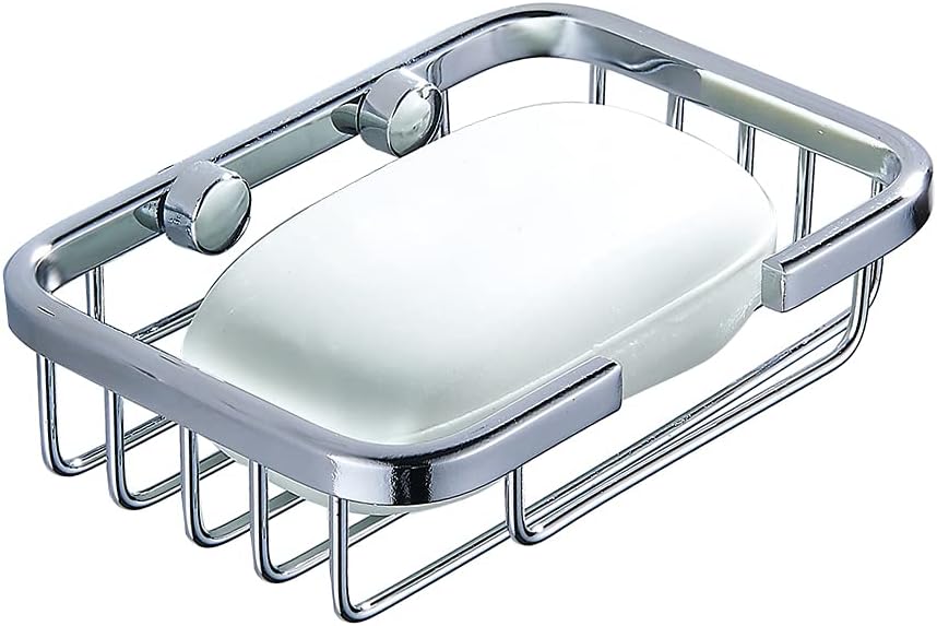 Stainless Steel Soap Dishes Holder Wall mounted Square Soap Tray Kitchen Bathroom Shower Soap Basket