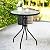 DIMAR GARDEN 24" Outdoor Side Table Patio Metal Round Bistro Coffee Table with Glass Top,Black