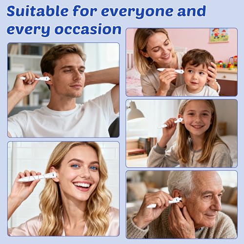 Ohrenschmalz Entferner - Ohrenreiniger, Ear cleaner, 360°Spirale Silikon Ohr Reinigung Kit Mit 16 Sicheres Ersatzköpfen, Sicheres und Weiches Ohren Reinigung für Kinder Erwachsene und Alle Familien