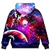 Asylvain Space Sweatshirt for Boys Girls 3D Print Hooded Hoodies Kids Galaxy Graphic Cool Sweatshirt Fashion Pullover for Teen 13-15 Years
