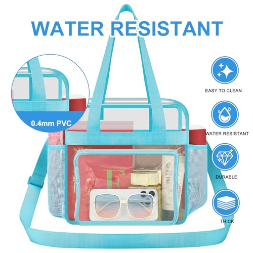 Image of Busiuw Clear Bag for Stadium Events, Stadium Approved 12x12x6 Clear Tote Bag for Sport Fan, Work Concert Travel