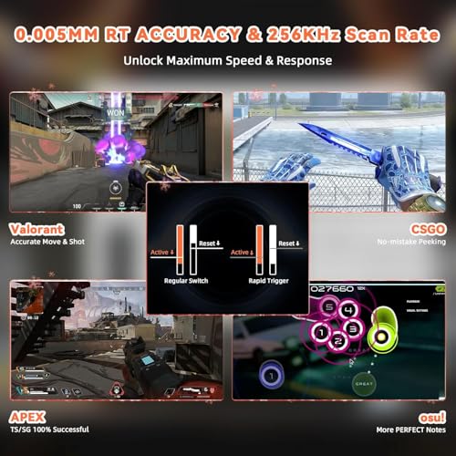 Image of ATTACK SHARK R82 HE Rapid Trigger Wired Mechanical Gaming Keyboard TKL NKRO with 8K Polling,0.005mm RT Accuracy,256K Scan Rate,5 Layer Sound Damped,Hall Effect Magnetic Switch,Driver for PC Mac(Black)