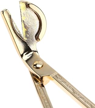 Candle Wick Trimmer, Polished Stainless Steel Wick Trimmer Scissors Tool Deep Into Candles to Cut Spent Wicks(Gold)