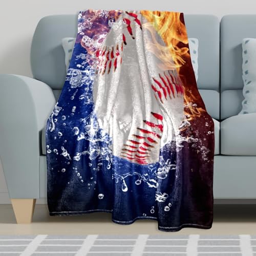Couverture polaire baseball eau et feu idéale pour cocooner sur votre canapé - 6