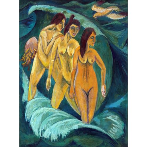 Impression giclée Kirchner Trois baigneurs ARTICULOZY toile de 101,6 x 127 cm pour salon