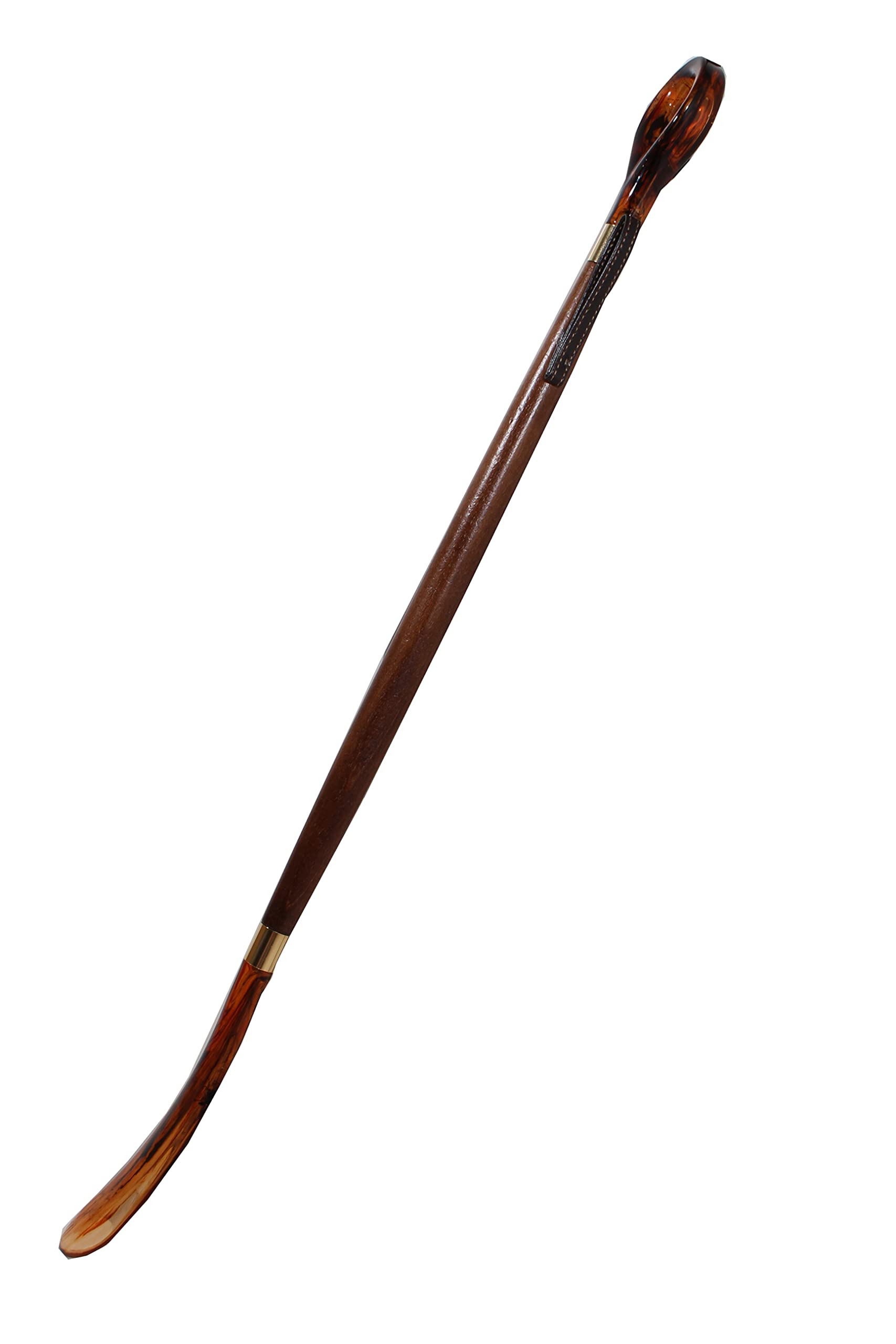 Delfa Calzascarpe gioielli 58 cm, calzascarpe con anello e gambo in legno marrone, marrone, 58