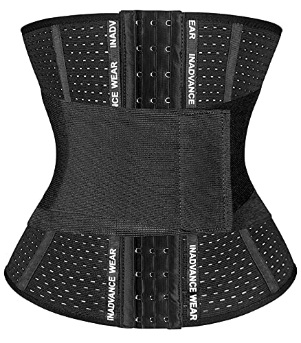 LAZAWG Waist Trainer for Women Tummy Control Waist Cincher Trimmer Slimming Corset Sport Waist Shaper Workout Girdle Black