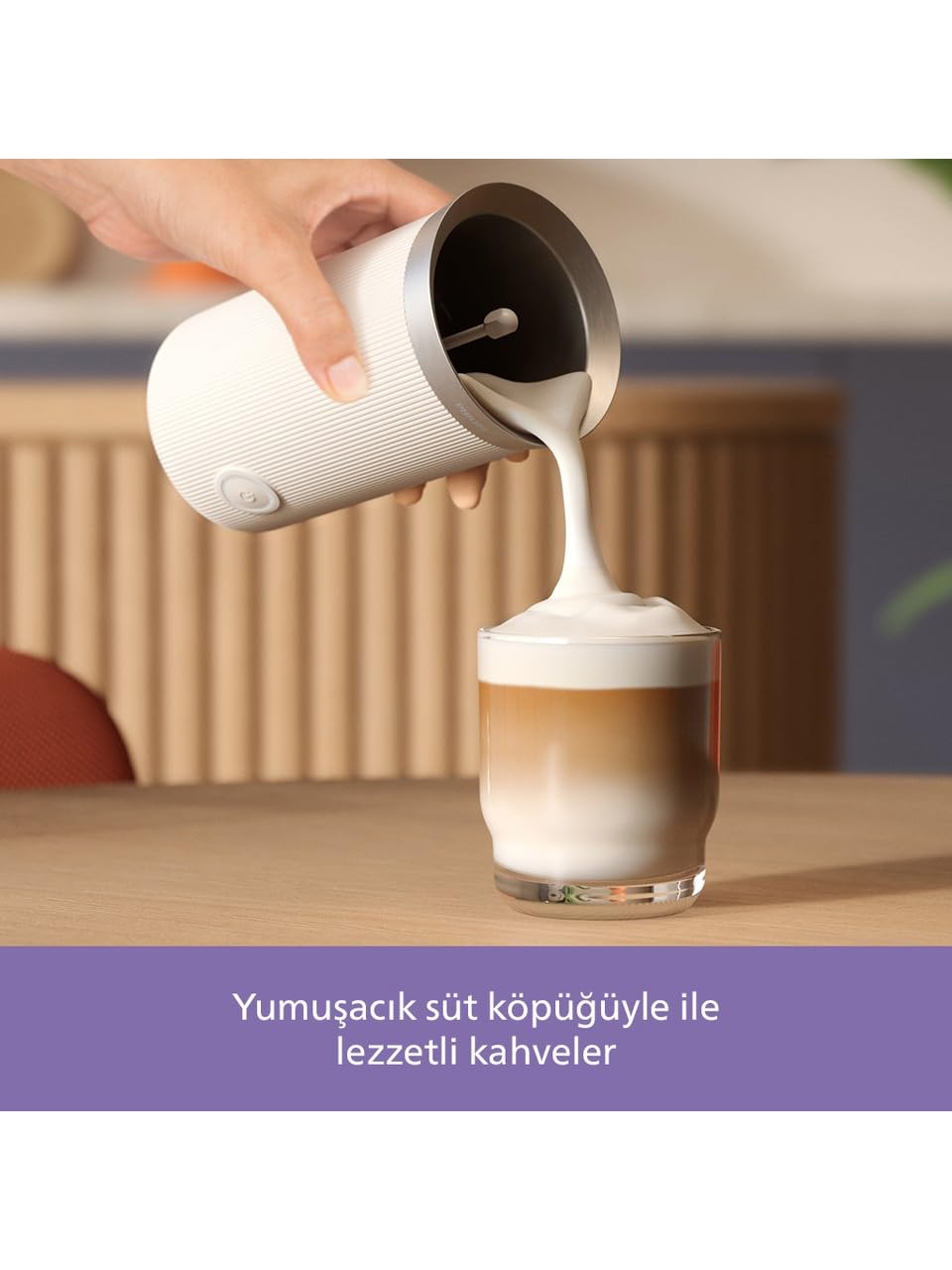 Philips Baristina Milk Frother - For Hot and Cold Milk, Dairy and Non-Dairy. Easy to Clean. Compatible with Philips Baristina Espresso Machines, Charcoal Grey (BAR311/60)