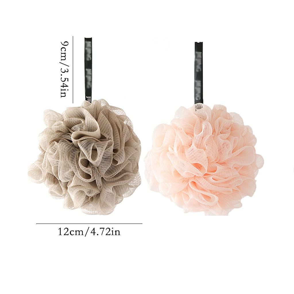 Ręcznik złuszczający Gąbka do kąpieli Prysznic Loofah Balls 60 g/szt, Duży peeling do ciała z gąbką Loofah złuszczający dla jedwabistej skóry, głębokie czyszczenie, 2 szt. Rękawiczek złus