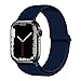 SPATE Boutique Stretchy Loop Compatible with Apple Watch Band 38mm 40mm 41mm 42mm 44mm 45mm Women Men, Adjustable Comfortable Soft Nylon Elastic Braided Strap Wristbands for iWatch Series 8/7/6/5/4/3/2/1/SE (42/44/45, Deep Blue)