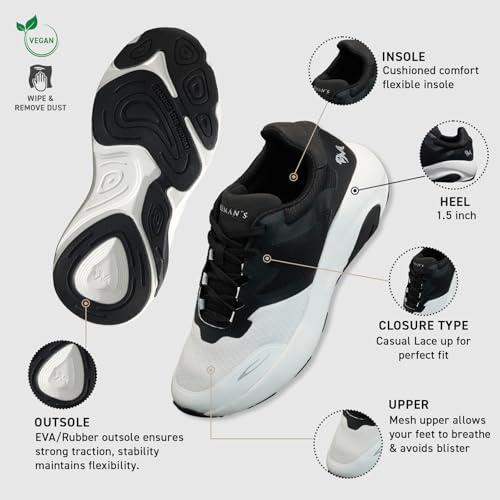 Image of Neeman's Color Block Sneakers for Unisex | Two-Tone Casual Shoes with Breathable Recycled Mesh Upper, Dual-Layer Cushioning, Pressure-Mapped Grip & Seam-Smooth Comfort