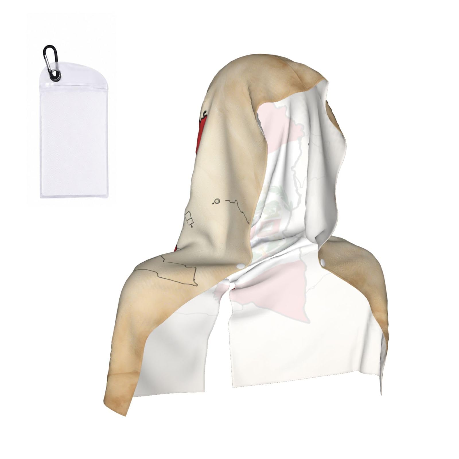 DUWAA Peru Flag Map 03 Print Reusable Hoodie Cooling Neck Wrap, Hot Weather Outdoor Sports Workout Head Towel For Stay Chill