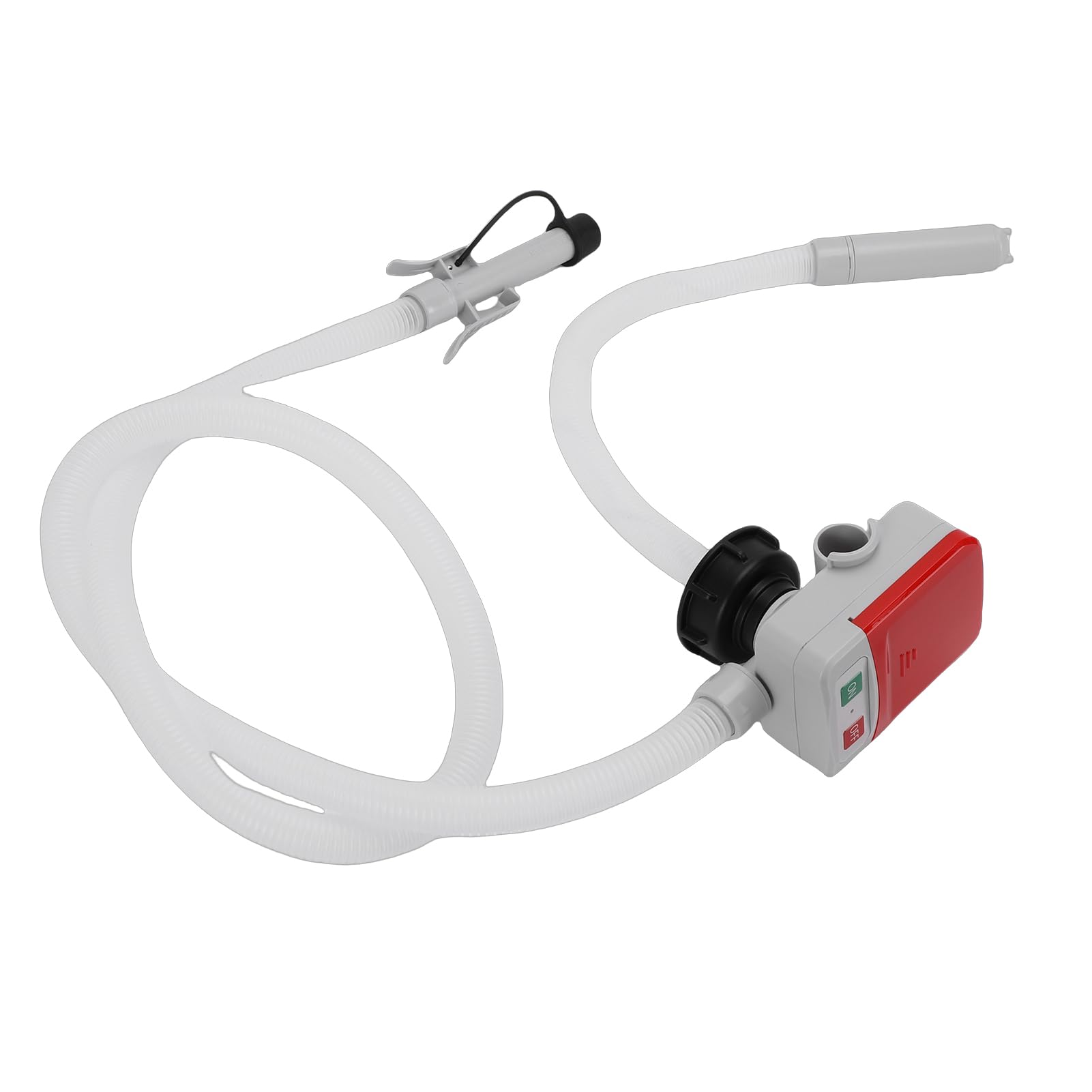 Walfront Elektryczna Pompa do Transferu Paliwa z Czujnikiem Automatycznego Zatrzymania 3,2 GPM, 51-calowy wąż, 4 Adaptery, do Benzyny i Nafty, Przenośna, Zasilana Bateryjnie i Przez USB