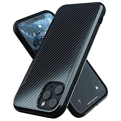Nicexx Designed for iPhone 11 Pro Max Case with Carbon Fiber Pattern, 12ft. Drop Tested, Wireless Charging Compatible - Black