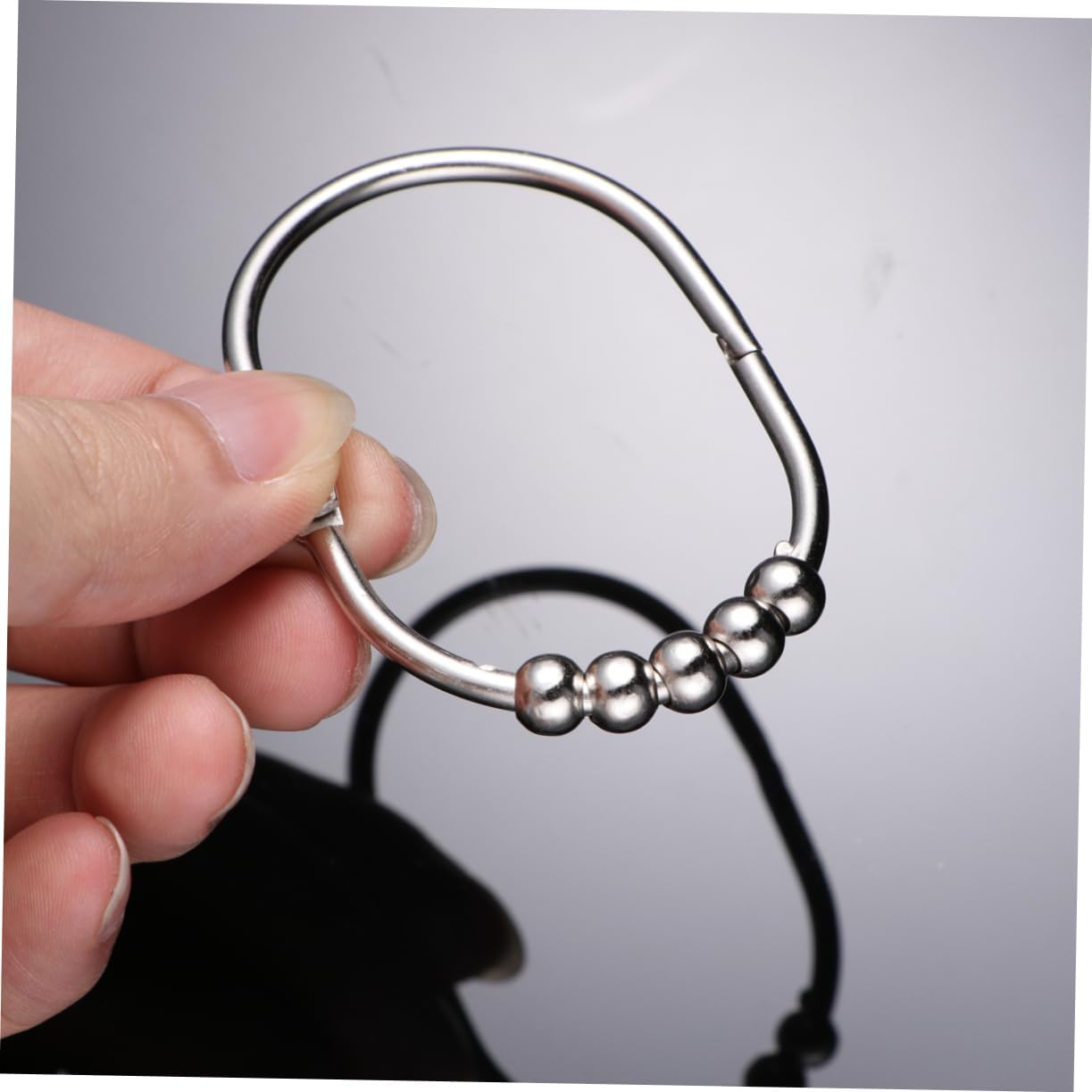 Holibanna 12pcs Shower Curtain Hooks Rings Set Window Curtain Ring Chrome Shower Hooks