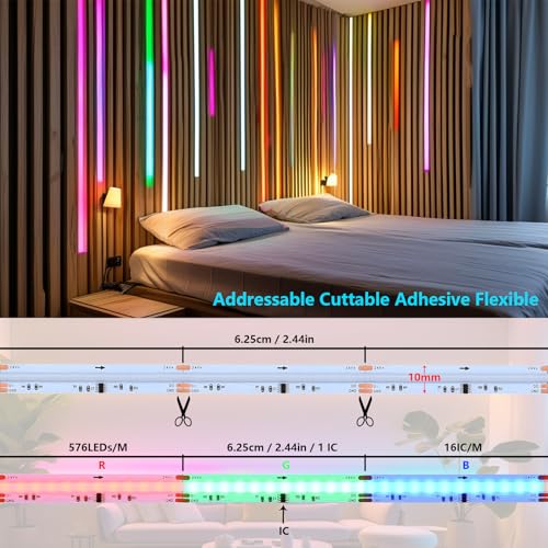 Tira de LED RGB+IC COB WS2811 24V 20 metros 2 rollos miniatura 5