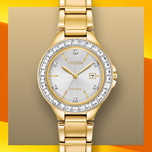 Image of Citizen Ladies' Silhouette Crystal Eco-Drive Watch, 3-Hand Date, Stainless Steel